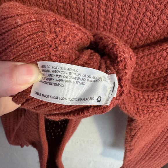 Universal Thread Sweater Size S Rust Red Knit Long Sleeve Soft Cotton Acrylic - Picture 6 of 10